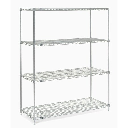 Nexel Wire Shelving, Poly-Z-Brite, 60W X 24D X 86H 24608Z